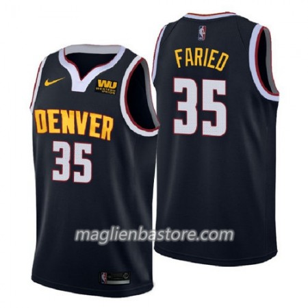 Maglia NBA Denver Nuggets Kenneth Faried 35 2018-2019 Nike Navy Swingman - Uomo